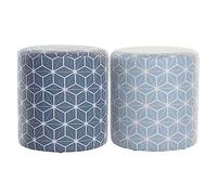 DKD Home Decor Reposapiés de la Marca, Color Azul, de Madera de Pino (31 x 31 x 33 centímetros) (2 Unidades)