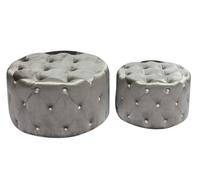 DKD Home Decor Reposapies Glam Gris Terciopelo MDF Set de 2 78 x 42 x 78 cm