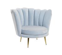 DKD Home Decor Reposapies Moderno Azul Celeste con Estructura de Madera y Tapizado de Poliester - 55 Ancho x 55 Largo x 35 Alto cm