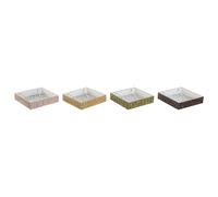 Servilletero Shabby DKD Home Decor Verde Mostaza 18 x 4 x 18 cm (4 Unidades)