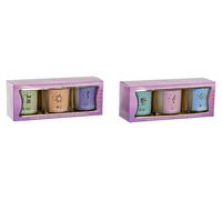 DKD Home Decor Set de 3 Velas Perfumadas Multicolor Surtidas con Diseño Indio y Tarot, 50gr, 15h Cera y Cristal