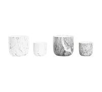 DKD Home Decor Set de macetas Color Blanco y Gris, de Cemento (16 x 16 x 15 centímetros) (2 Unidades)