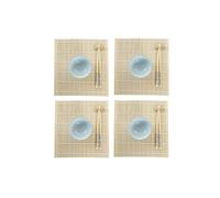 DKD Home Decor Set de Sushi 14,5 x 14,5 x 31 cm Azul Blanco Gres Oriental (16 Piezas) - Marca EAN: 8424001940639