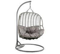 DKD Home Decor Sillón Colgante 2 plazas para Terraza y Jardín, Gris, Ratán Sintético, 105 x 105 x 195 cm