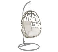 DKD Home Decor Sillón Colgante Gris Claro Crema 70 x 122 x 93 cm