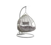 DKD Home Decor Sillón Colgante para Terraza y Jardín Gris 80 x 110 x 133 cm