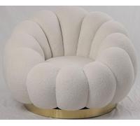 DKD Home Decor Sillón Moderno Blanco Dorado 97 x 69 x 98 cm Giratorio