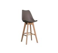 DKD Home Decor Taburete Scandi Alto Gris Natural Altura Asiento 75cm. Fabricado en Haya y PU. Desmontable. 109x55x48.5 cm.