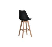 DKD Home Decor Taburete Scandi Negro Madera Haya y PU - Altura Asiento 73 cm, Total 109 cm, 50.5 cm Largo x 57.5 cm Ancho