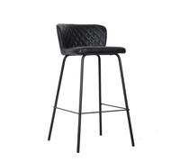 DKD Home Decor Taburete Vintage Azul Petróleo PU y Metal, Altura Asiento 65 cm, 40x42.5x81.5 cm