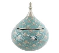 DKD Home Decor Tibor de la Marca, Color Turquesa, de Porcelana (18 x 18 x 22 centímetros)