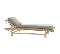 DKD Home Decor Tumbona Balines Natural Gris Teca y Poliester 209 x 36 x 86 cm