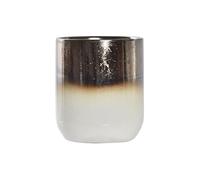 DKD Home Decor Vela Color Blanco, de cerámica y Cera (8 x 8 x 9,5 centímetros)