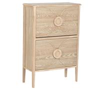 DKD Home Decor Zapatero Romantico Natural Abeto MDF 2 Cajones 70 x 103 x 30 cm