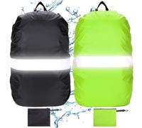 DKDDSSS 2 Pcs Reflectante Funda Mochila Impermeable, Funda Impermeable para Mochila, Cubierta de Bolsa Protector de Lluvia con Banda Reflectante para Camping Senderismo Excursionismo, 40-50L