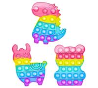 DKDDSSS 3 Piezas Pop Fidget It Toys Set, Juguete Antiestrés, Dinosaurio, Oso y Alpaca Sensoriales Antiestres Educativos, Regalos Cumpleaños Fiestas para Adultos y Niños