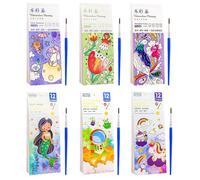 DKDDSSS 6 Piezas Libro de Acuarelas para Niños, Libros de Pintura con Agua, Libro de Pintura de Acuarela Libro Pintar Agua con Pincel, Libro de Magia Infantil, Libro Mágico Pintar con Agua