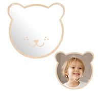 DKEROSS Espejo Acrílico Infantil Espejo Acrílico 3D 22 x 22.5cm Espejo de Oso con Cuerda Espejo de Pared para Habitación Infantil Espejos Decorativos Infantiles para Dormitorios, Salones, Cafetería