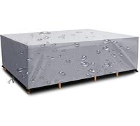 DKHLYB Funda Mesa Jardin Impermeable Varios tamaños 420D Oxford Rectangular Cubre Mueble Jardin Funda Impermeable Anti-UV Resitente al Polvo para Muebles de Exterior sillas mesas Plata 180x80x70cm
