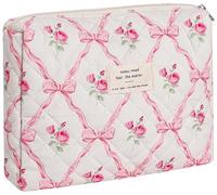 Dkieuyu Juego de 2 bolsas de maquillaje acolchadas de algodón, bolsa de maquillaje floral, bolsa de maquillaje de viaje, bolsa de cosméticos grande para mujeres y niñas, M5-1 unidad, Bolsa de
