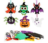 DKINY 12pcs Kits Manualidades de espuma autoadhesiva de Halloween para Niños Pegatinas de Espuma para Manualidad Halloween Artesanía de espuma creativa DIY Proyecto de Arte decoración colgante regalo