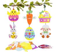 DKINY 12pcs Manualidades de papel EVA de Pascua con Pegatina para niños DIY Decoración de Pascua Colgante Pasatiempo Creativo Pascua Fiesta Infantil Actividad Bricolaje Artesanal con Goma Espuma