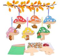 DKINY 12pcs Mushroom EVA Manualidad de papel DIY para niños con Pegatinas Kit de Artesanía para Niños con Goma Espuma Decoración Colgante Pasatiempo Creativo Infantil Actividad Otoño Halloween Regalo