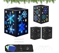 DKINY 4pcs Linternas de Navidad Craft Set Faroles de copos de nieve Linterna navideña de papel DIY para niños Manualidades de farolillos Navidad linternas de papel Lámpara creativa San Martín regalo