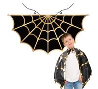 DKINY Capa de araña Disfraz de Telaraña para Niños para Carnaval 70cm Spider oro-negro Traje De Cosplay Araña Alas de Vampiro para disfraz de carnaval Vestido de Halloween fiesta disfraz