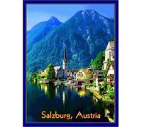DKISEE Salzburg Austria Sound of Music European Europe Travel Advertisement Wall Art - Letrero de metal para pared (3 unidades, 20,3 x 30,5 cm)