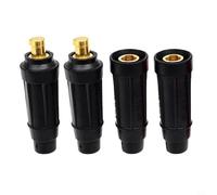DKJ35-50 Juego de conectores rápidos de soldadura TIG - Clasificación 315A, compatibilidad de cable de 35-50 mm², par macho y hembra, contactos de latón con aislamiento de goma para equipos de
