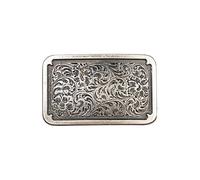 DKJAHSEK 1 hebilla tallada con patrón cuadrado, la tendencia de cinturón simple y novedosa occidental Para hombres y accesorios(Antique silver)
