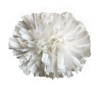 DKJAHSEK 2 uds., pompón con Pompones Azules y Blancos, 32CM, Mango de bastón, Suministros Victoria Deportiva, sin decoloración para Escuela, Baile, Carnaval(White)