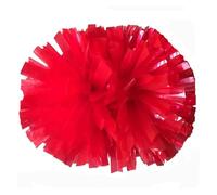 DKJAHSEK 2 uds., pompón con Pompones Azules y Blancos, 32CM, Mango de bastón, Suministros Victoria Deportiva, sin decoloración para Escuela, Baile, Carnaval(Red)