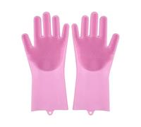 DKJAHSEK 3 pares de guantes limpieza for lavavajillas, silicona, goma, reutilizables, con esponja, for cocina Para La Industria Del Agua, Jardinería, Agricultur(Pink)