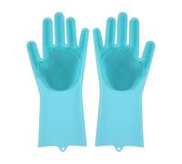 DKJAHSEK 3 pares de guantes limpieza for lavavajillas, silicona, goma, reutilizables, con esponja, for cocina Para La Industria Del Agua, Jardinería, Agricultur(Blue)