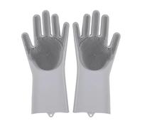 DKJAHSEK 3 pares de guantes limpieza for lavavajillas, silicona, goma, reutilizables, con esponja, for cocina Para La Industria Del Agua, Jardinería, Agricultur(GRAY)