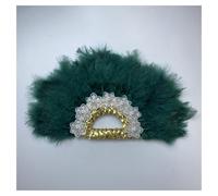 DKJAHSEK Abanico de Mano Plumas Hecho a con Encaje for Baile, for Regalo Boda, Fiesta, decoración para Boda, Regalo, Fiesta, Carnaval, Disfraz(Double side4)