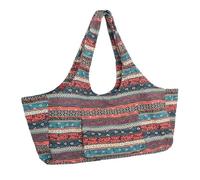 DKJAHSEK Bolso de la Yoga del Hombro embarque factura Mano Capacidad Grande Lona Impresa Estilo Nacional para Bolsa Deporte, Esterilla Fitness(Multi)