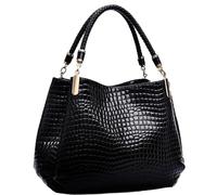 DKJAHSEK Bolso De Mano Bajo El Brazo Bolso de hombro de gran capacidad for mujer, bolso de mano con estampado de cocodrilo y cara brillante for ir al trabajo