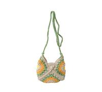 DKJAHSEK Bolso Ganchillo Flores Bolso de hombro tejido a crochet con diseño de girasoles, gran capacidad de almacenamiento, ideal for playa.(Khaki)