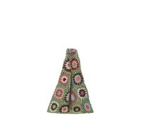 DKJAHSEK Bolso Ganchillo Flores Bolso tejido, clutch de abuela a cuadros, bolso de crochet con flores de colores, bolso de mano for mujer(Color 6)