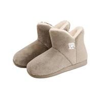 DKJAHSEK Botas de algodón lana Coral for otoño e invierno, zapatos nieve for hombre y mujer, interior for exteriores, botas cálidas for casa Para uso en interiores y exteriores(Beige,38-39)