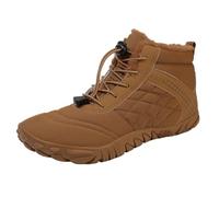 DKJAHSEK Botas de felpa cálidas for hombre, botas invierno impermeables gran tamaño, botines piel antideslizantes Para trabajar, esquiar y disfrutar(Brown,48)