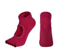 DKJAHSEK Calcetines antideslizantes sin dedos for mujer, ideales for yoga, pilates, gimnasio, deportes, medias de cinco y baile para Yoga, Pilates, Artes Marciales(Red)