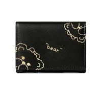 DKJAHSEK Cartera Mujer PequeñA Monedero pequeño Corto, Cartera con Tres Pliegues, Tarjetero, Monedero, Cartera for Mujer, Estudiante, niña, Tarjeta de crédito, Carteras de Oso(Black)