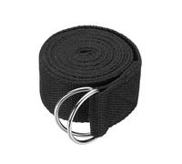 DKJAHSEK Correa de Yoga for estiramiento, banda elástica atlética 1,8/2,5/3,2 metros con hebilla anillo en D Metal ajustable, bandas for ejercicio(Black,M)