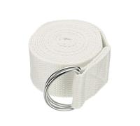 DKJAHSEK Correa de Yoga for estiramiento, banda elástica atlética 1,8/2,5/3,2 metros con hebilla anillo en D Metal ajustable, bandas for ejercicio(White,S)