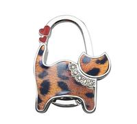 DKJAHSEK Cuelga Bolsos Gancho for bolso con forma de gato, colgador de bolso plegable portátil, organizador de bolso for mujer(Tiger Print)