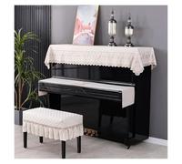 DKJAHSEK Funda de Piano Minimalista a Prueba Polvo, Conjunto Tres Piezas for el hogar, Hermosa Funda eléctrico Tela, Medio drapeada para Piano Eléctrico(Color 02,Top Cover 85x195cm)